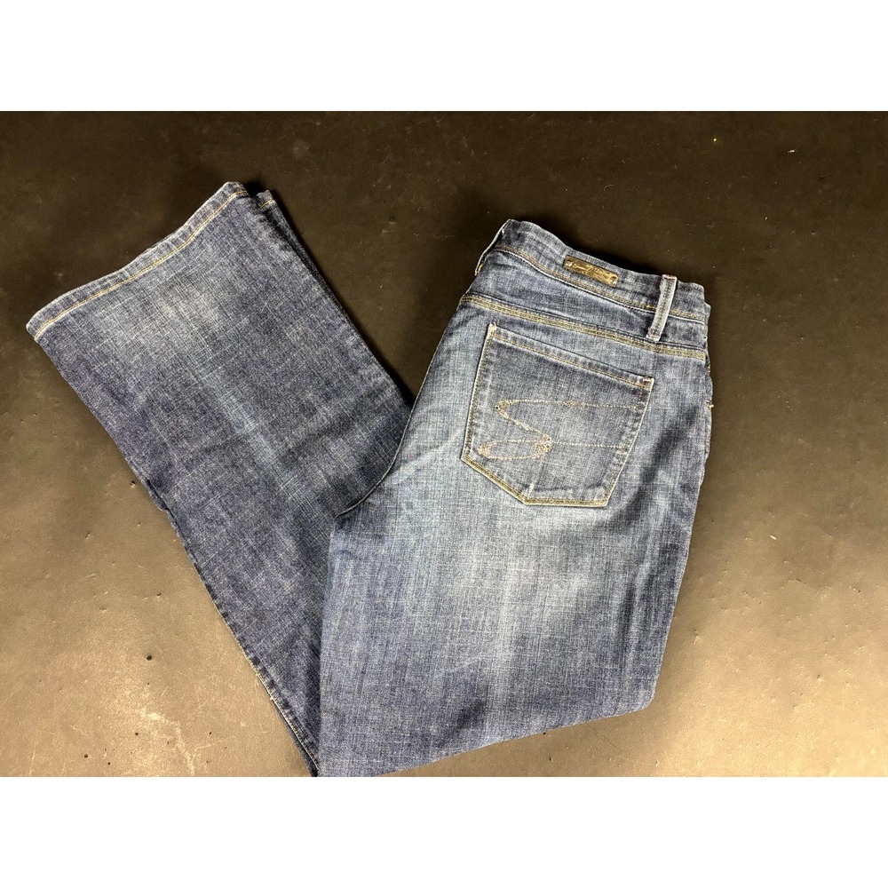 Seven7 Limited Edition Straight Jeans Women's 18 Blue Denim Studded Rhinestone